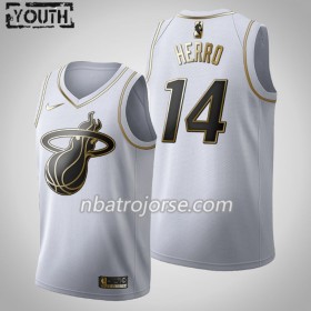 Barn Miami Heat Tröja Tyler Herro 14 2019-20 Nike Vit Golden Edition Swingman